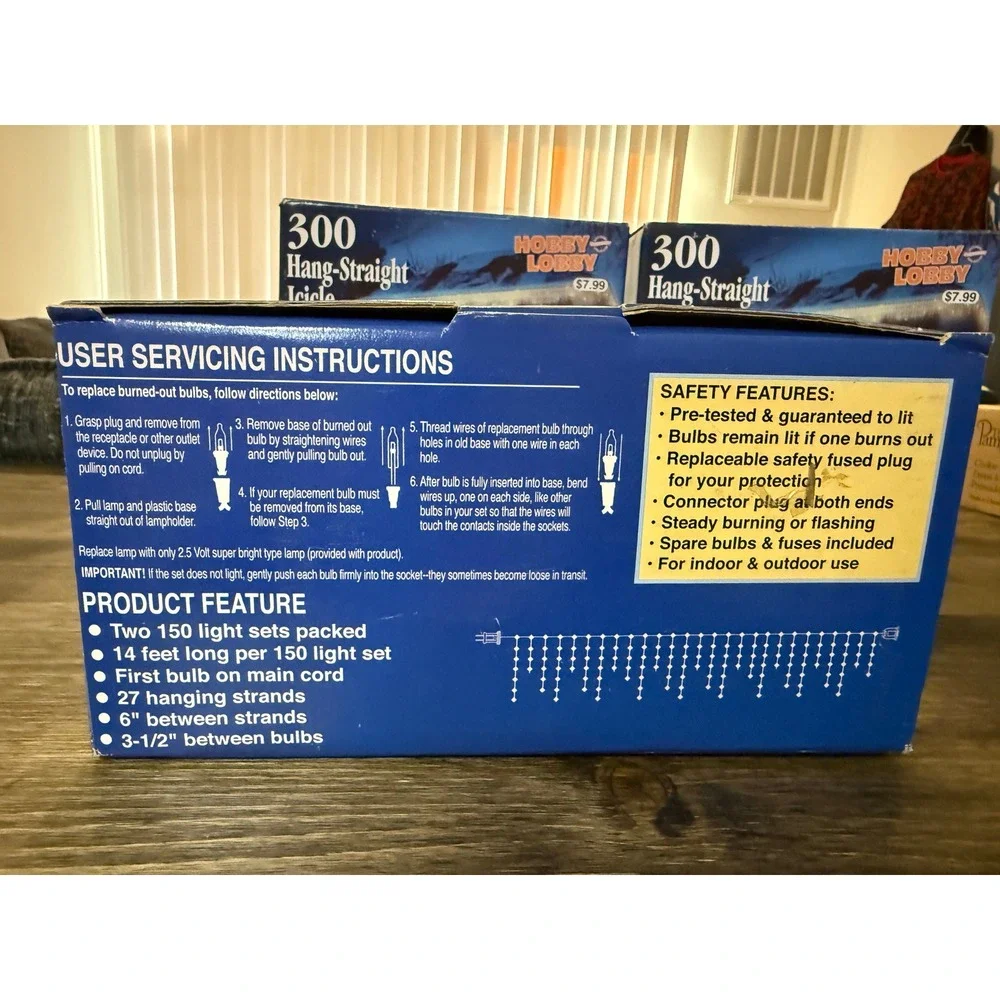 Hobby Lobby 300 Hang-Straight Icicle Light Set 28ft Indoor Outdoor Price for all